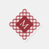Serviette En Papier Monogramme rouge (Coin)
