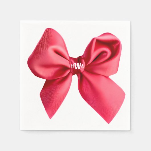 Serviette En Papier Monogramme rouge Grow Preppy Napkin (Devant)