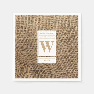 Serviette En Papier Monogramme Russe de Burlap initial