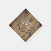 Serviette En Papier Monogramme rustique Bois cerfs Antlers (Coin)
