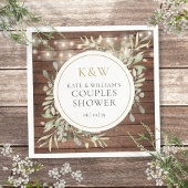 Serviette En Papier Monogramme rustique Couples de verdure Wedding sho