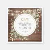 Serviette En Papier Monogramme rustique Couples de verdure Wedding sho (Devant)