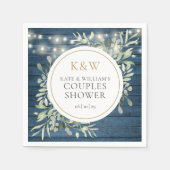 Serviette En Papier Monogramme rustique Couples de verdure Wedding sho (Devant)