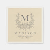 Serviette En Papier Monogramme rustique moderne serviettes mariages Ch (Devant)