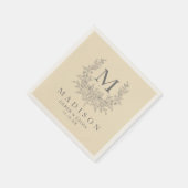 Serviette En Papier Monogramme rustique moderne serviettes mariages Ch (Coin)