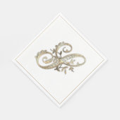 Serviette En Papier Monogramme S Orné Vintage (Coin)