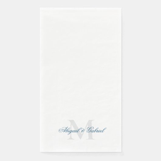 Serviette En Papier Monogramme sarcelle élégant  (Devant)