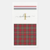 Serviette En Papier Monogramme Script Plaid Clan Stewart Rustic Tartan (Devant)