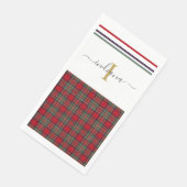 Serviette En Papier Monogramme Script Plaid Clan Stewart Rustic Tartan (Coin)