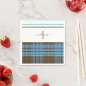 Serviette En Papier Monogramme Script Plaid Tartan Clan Anderson Party (En situation)