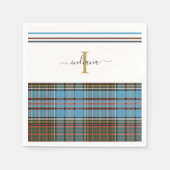 Serviette En Papier Monogramme Script Plaid Tartan Clan Anderson Party (Devant)