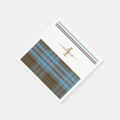 Serviette En Papier Monogramme Script Plaid Tartan Clan Anderson Party (Coin)