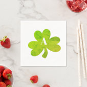 Serviette En Papier Monogramme Shamrock Irlandais Aquarelle Texture (En situation)