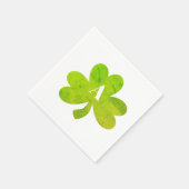 Serviette En Papier Monogramme Shamrock Irlandais Aquarelle Texture (Coin)