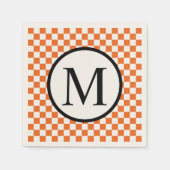 Serviette En Papier Monogramme simple avec tableau de bord orange (Devant)