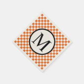 Serviette En Papier Monogramme simple avec tableau de bord orange (Coin)