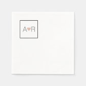 Serviette En Papier Monogramme simple d'amour de mer (Devant)