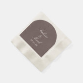Serviette En Papier Monogramme simple en forme d'arche marron (Coin)