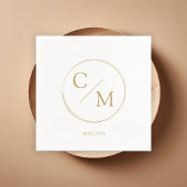 Serviette En Papier Monogramme simple et élégant Serviette serviettes