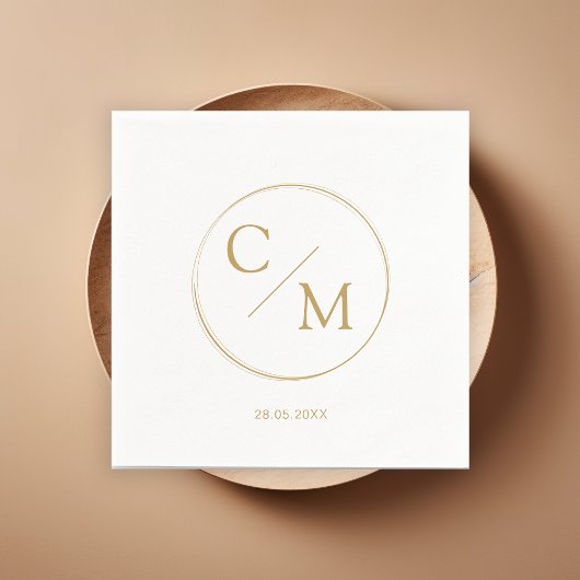 Serviette En Papier Monogramme simple et élégant Serviette serviettes