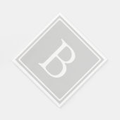 Serviette En Papier Monogramme simple gris clair (Coin)