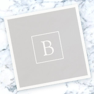 Serviette En Papier Monogramme simple gris clair