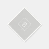 Serviette En Papier Monogramme simple gris clair (Coin)