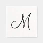 Serviette En Papier Monogramme simple moderne initial (Devant)