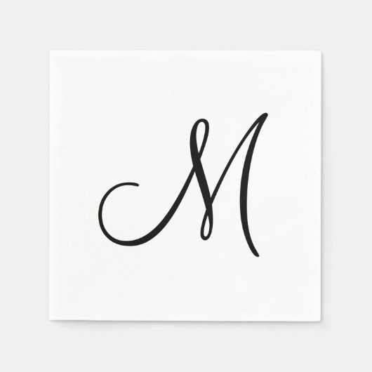 Serviette En Papier Monogramme simple moderne initial (Devant)