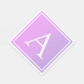 Serviette En Papier Monogramme simple | Ombre subtil rose/violet (Coin)