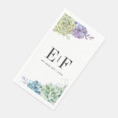 Serviette En Papier Monogramme Succulent Cactus du désert (Coin)