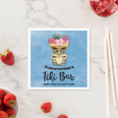 Serviette En Papier Monogramme Summer Tiki Bar Party (En situation)