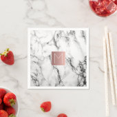 Serviette En Papier monogramme sur les serviettes en marbre (En situation)