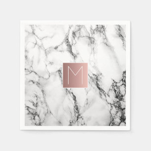 Serviette En Papier monogramme sur les serviettes en marbre