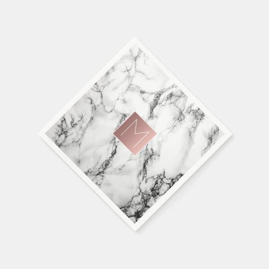 Serviette En Papier monogramme sur les serviettes en marbre (Coin)