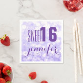 Serviette En Papier Monogramme Sweet 16-Lavender Parties scintillant e (En situation)