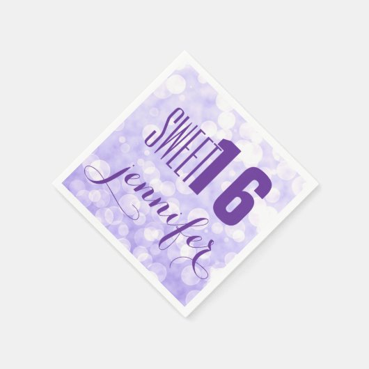 Serviette En Papier Monogramme Sweet 16-Lavender Parties scintillant e (Coin)