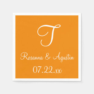 Serviette En Papier Monogramme Tangerine Cool couleur coordonnées serv