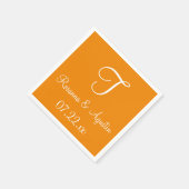 Serviette En Papier Monogramme Tangerine Cool couleur coordonnées serv (Coin)