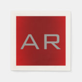 Serviette En Papier Monogramme tendance gris élégant (Devant)