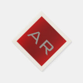Serviette En Papier Monogramme tendance gris élégant (Coin)