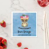 Serviette En Papier Monogramme Tiki Bar Lava Lounge Party (En situation)