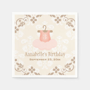 Serviette En Papier Monogramme Tutu Ballet Thématique Anniversaire