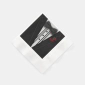 Serviette En Papier Monogramme Tuxedo avec Rose (Coin)
