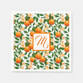 Serviette En Papier Monogramme Valencia Orange Blossom