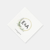 Serviette En Papier Monogramme Verdure Wreaths Eucalyptus Mariage (Coin)