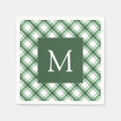 Serviette En Papier Monogramme vert (Devant)