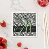 Serviette En Papier Monogramme vert à la menthe Zebra Imprimer Mariage (En situation)