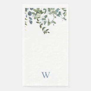 Serviette En Papier Monogramme vert d'Eucalyptus