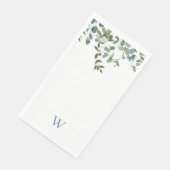 Serviette En Papier Monogramme vert d'Eucalyptus (Coin)